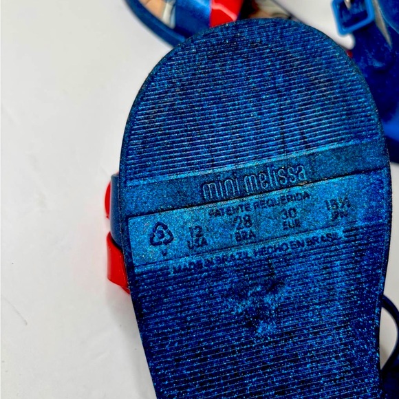 Mini Melissa Blue Sandals with Red Bow - Picture 4 of 4